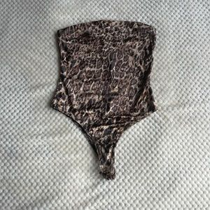 Forever 21 Leopard Print Velvet Bodysuit